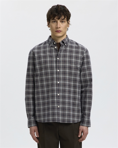 Selected - SLMCole-Jay Melange Skjorte - Sky Captain/Brown